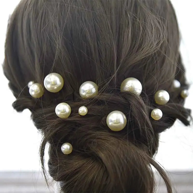 U-Shaped Pearl Hairpins (18 pieces)