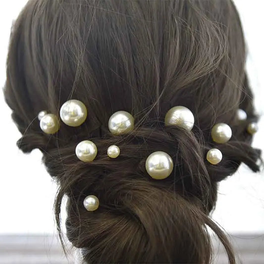 U-Shaped Pearl Hairpins (18 pieces)