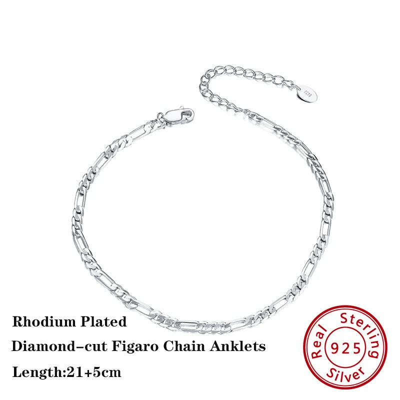 14K Gold Plated Sterling Silver Anklets (22 style options)