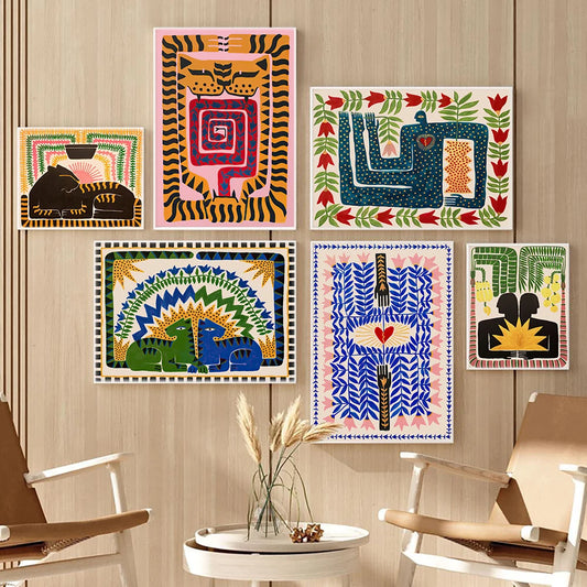 Abstract Boho Canvas Prints