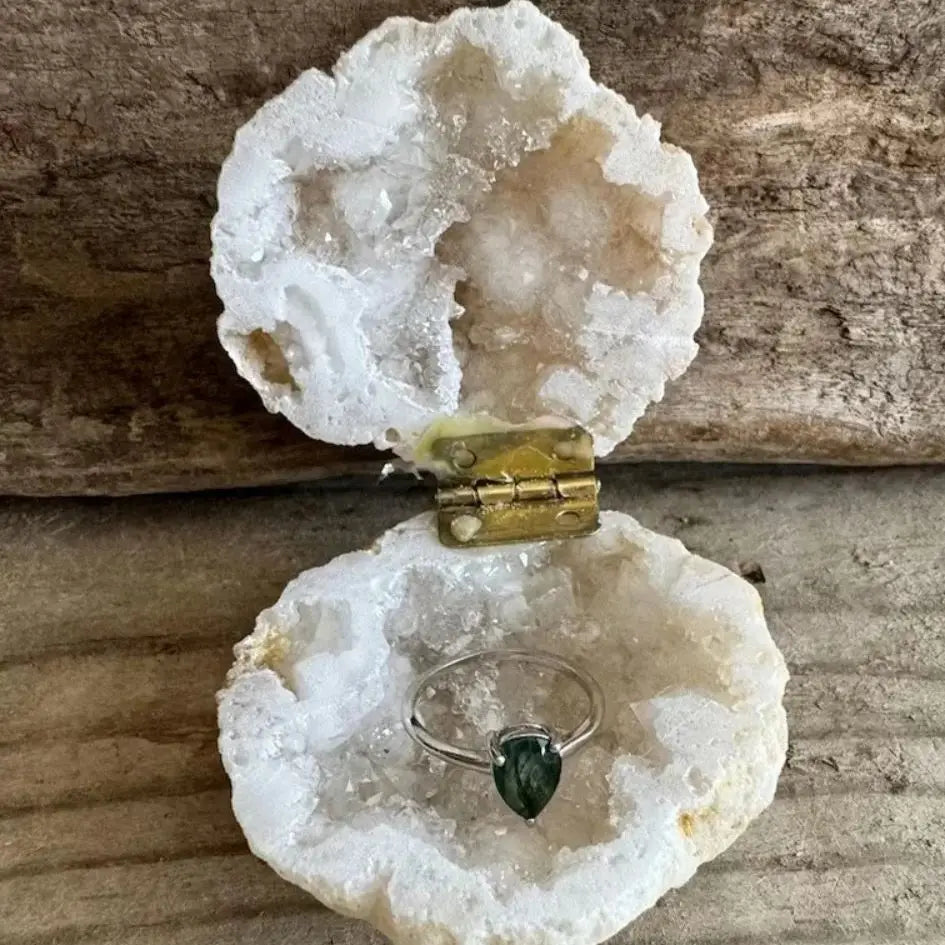 Natural Agate Ring Box