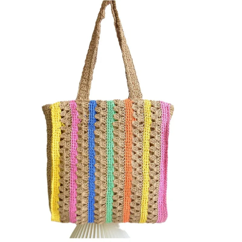 Striped Straw Bag