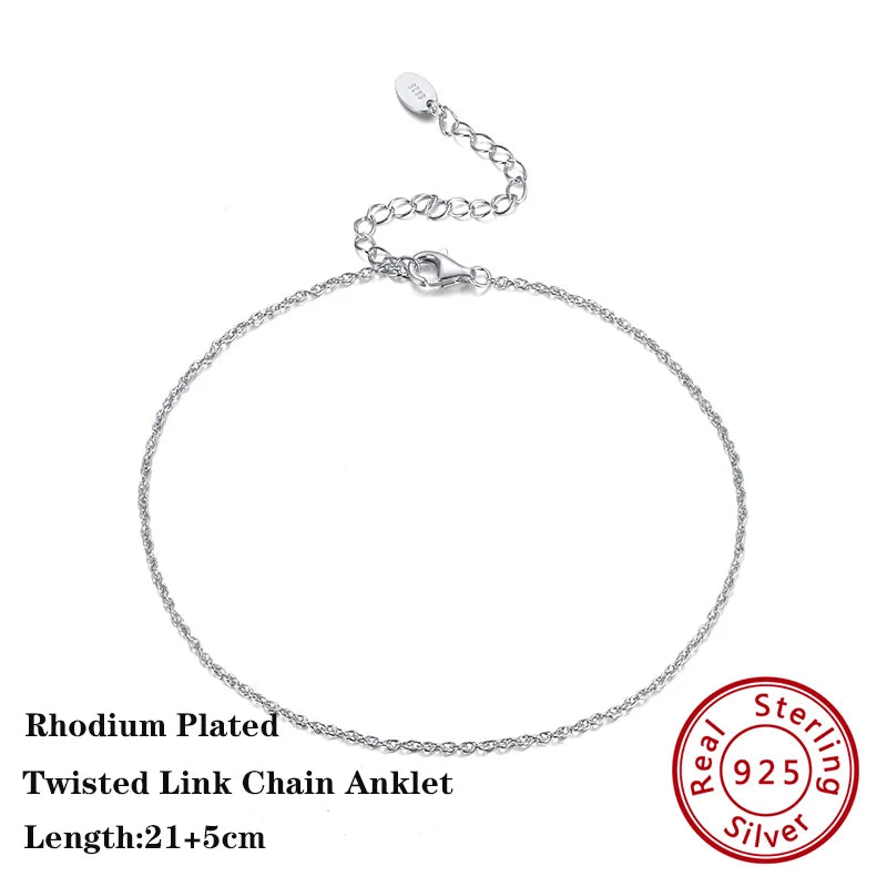14K Gold Plated Sterling Silver Anklets (22 style options)