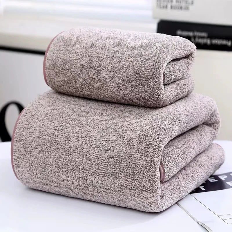 Microfiber Striped Towel Set (1 bath towel & 1 hand towel)